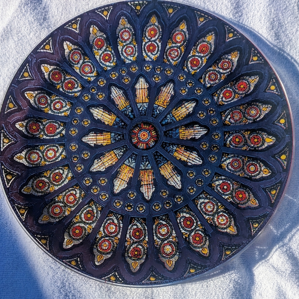 VTG 13" Silkscreen Glass. Platter/Tray - Picture 1 of 3